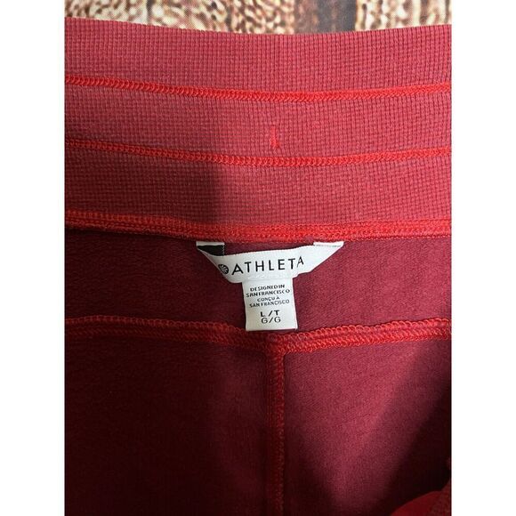 Athleta Womens Red Straight Leg Athletic Sweatpants Size Tall Large - Picture 3 of 3